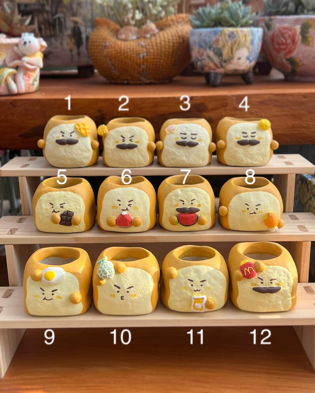 Mini Cute Toast Bread Planter