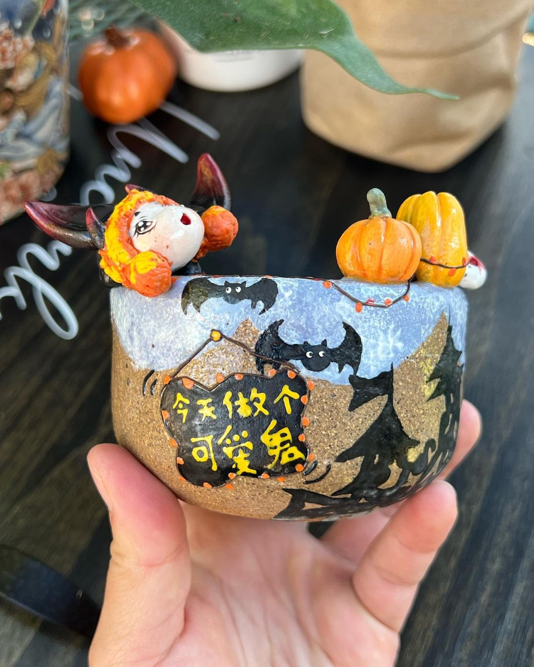Cute Devil with Big Wings Boniu Planter