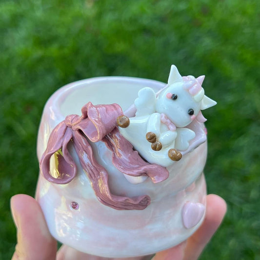 Unicorn With Big Pink Bow Planter