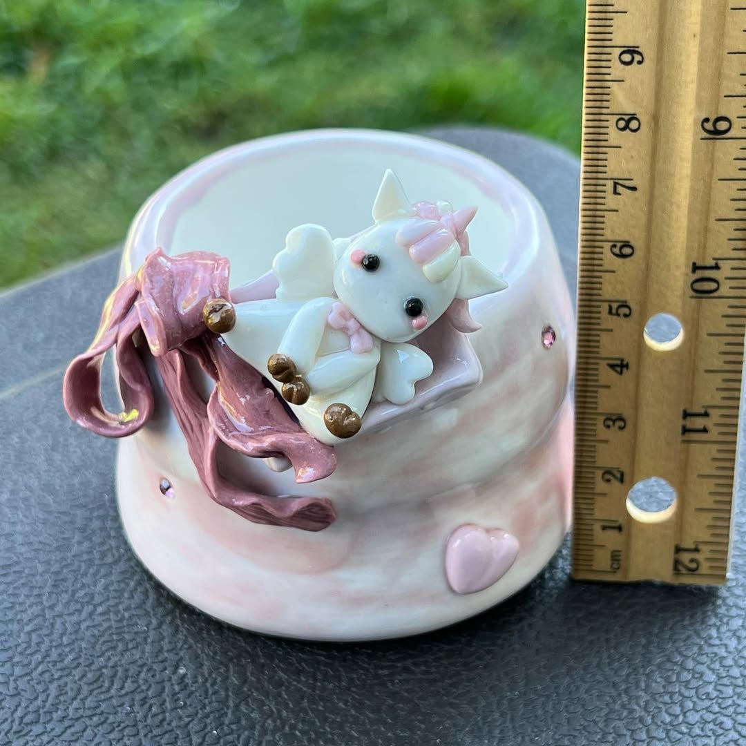 Unicorn With Big Pink Bow Planter