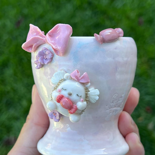 Pastel Pink Porcupine with Wings Planter