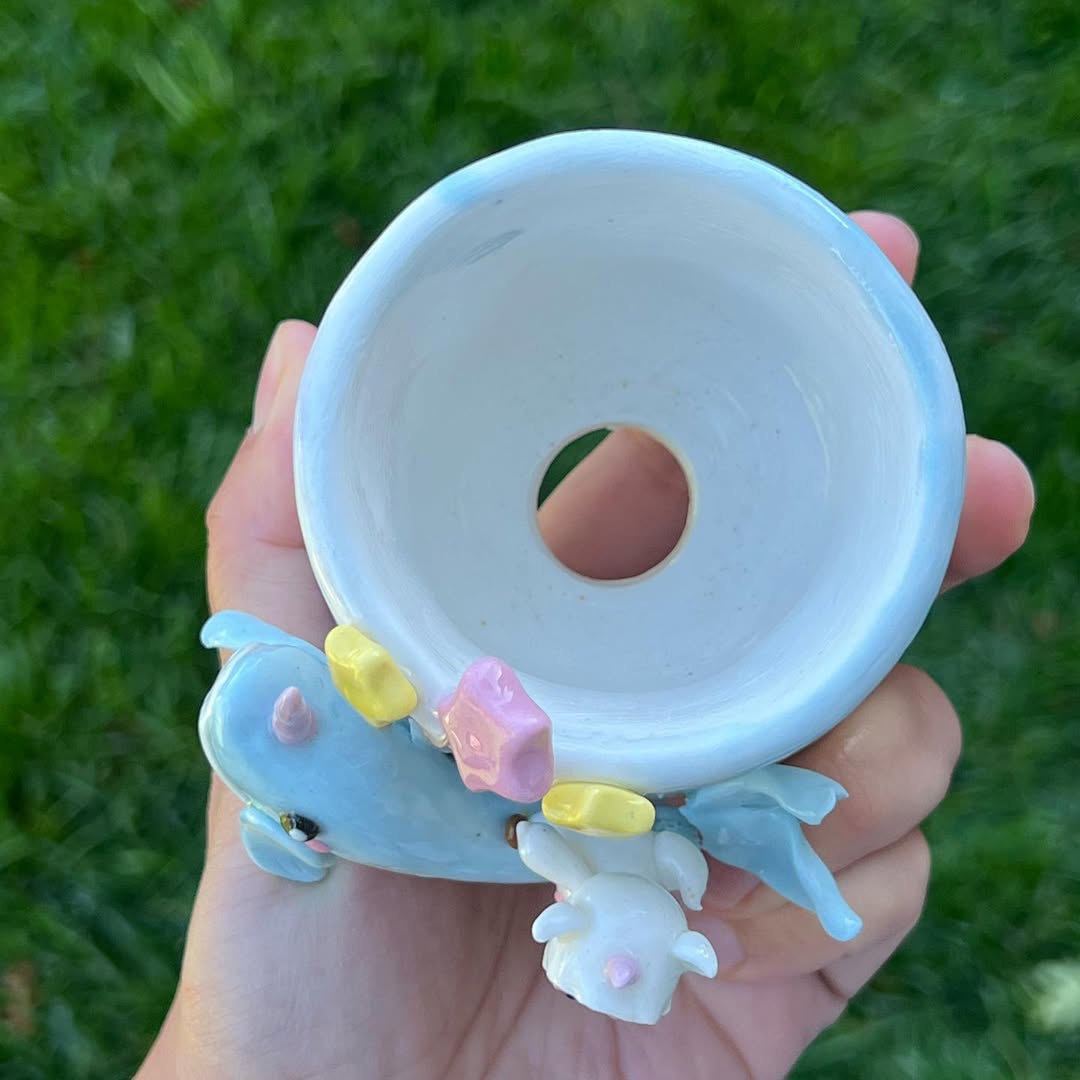 Sky Blue Narwhal and Stars Planter