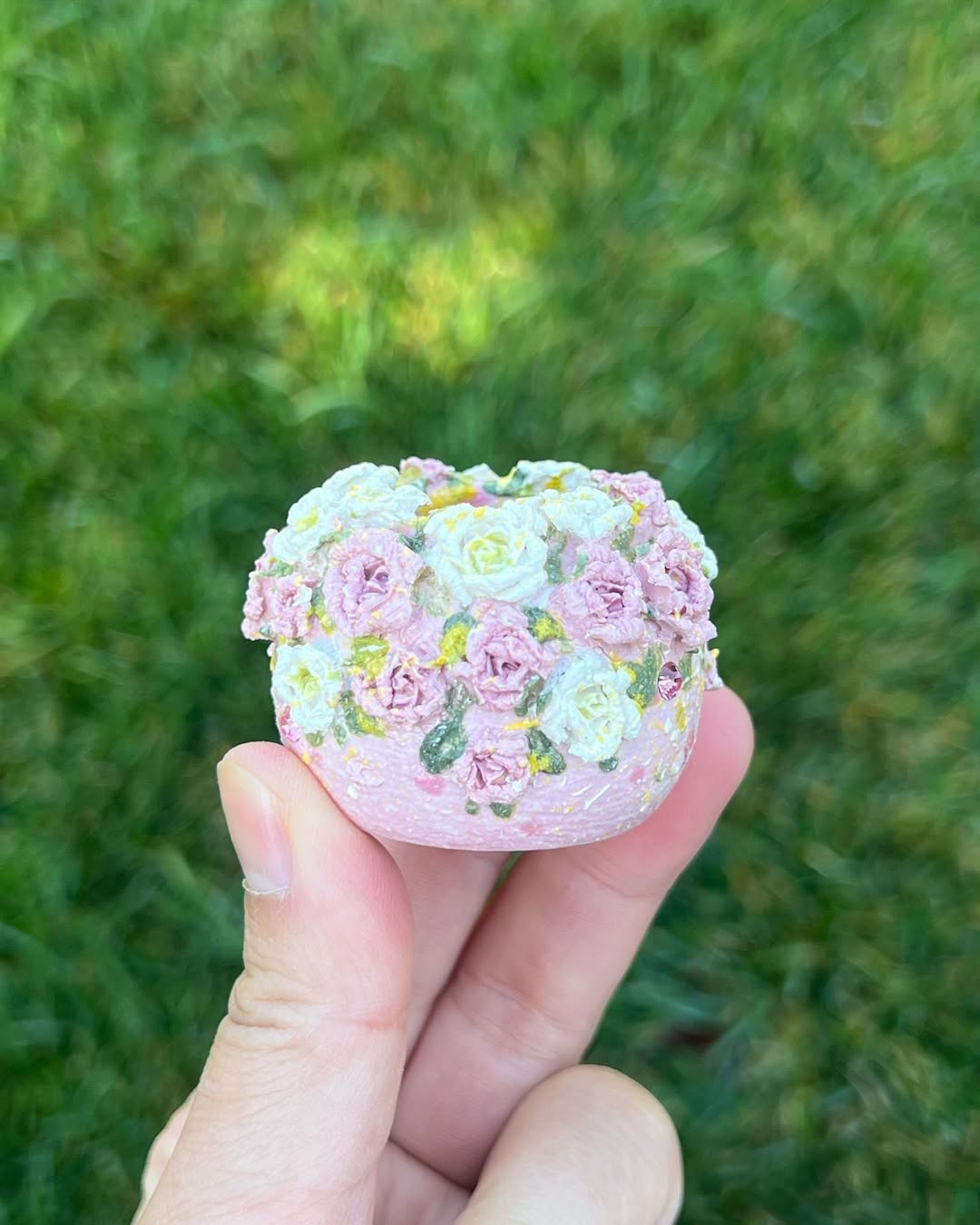 3D Pink Roses Mini Planter