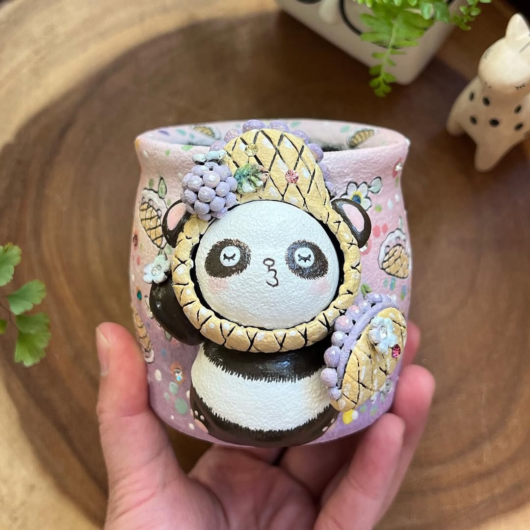 Berry Waffle Panda Planter