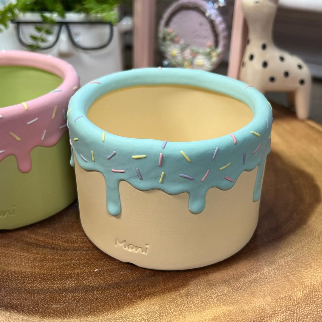 Cotton Candy Blue Ice Cream Bowl Planter