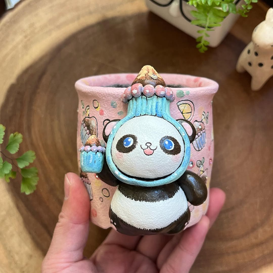 Cupcake Panda Planter