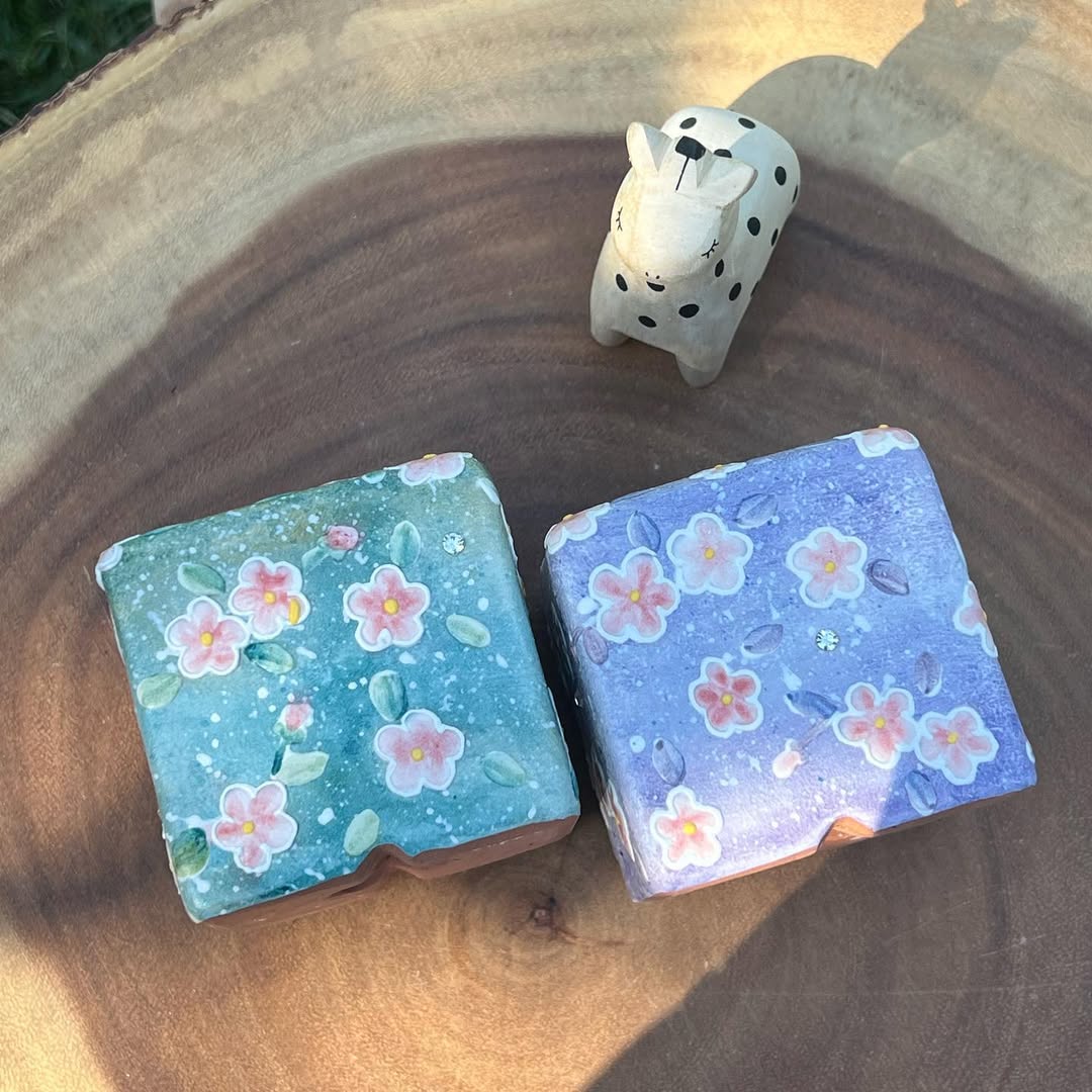 Fenny Purple Flower Cube Planter