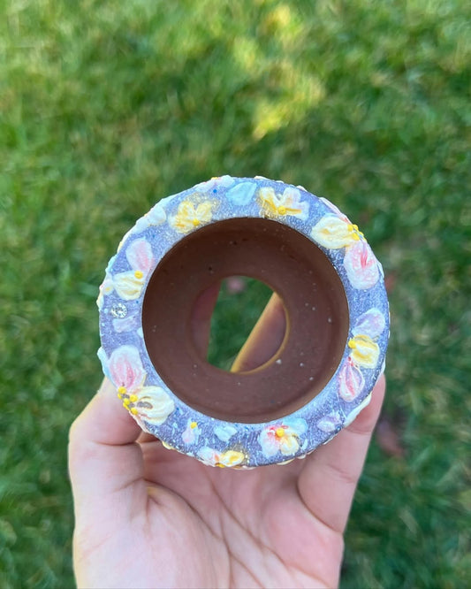 Fenny Flower Purple Medium Round Planter