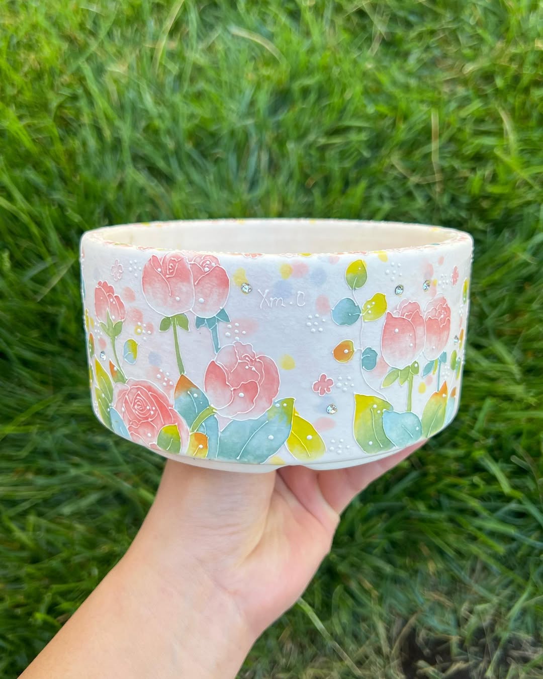 Blush Peony Seto Ware Planter