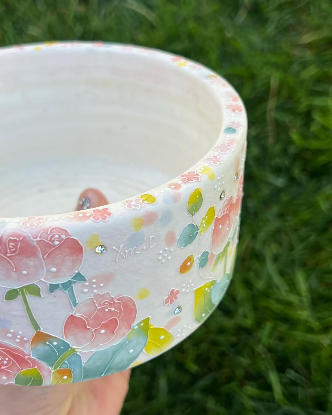 Blush Peony Seto Ware Planter