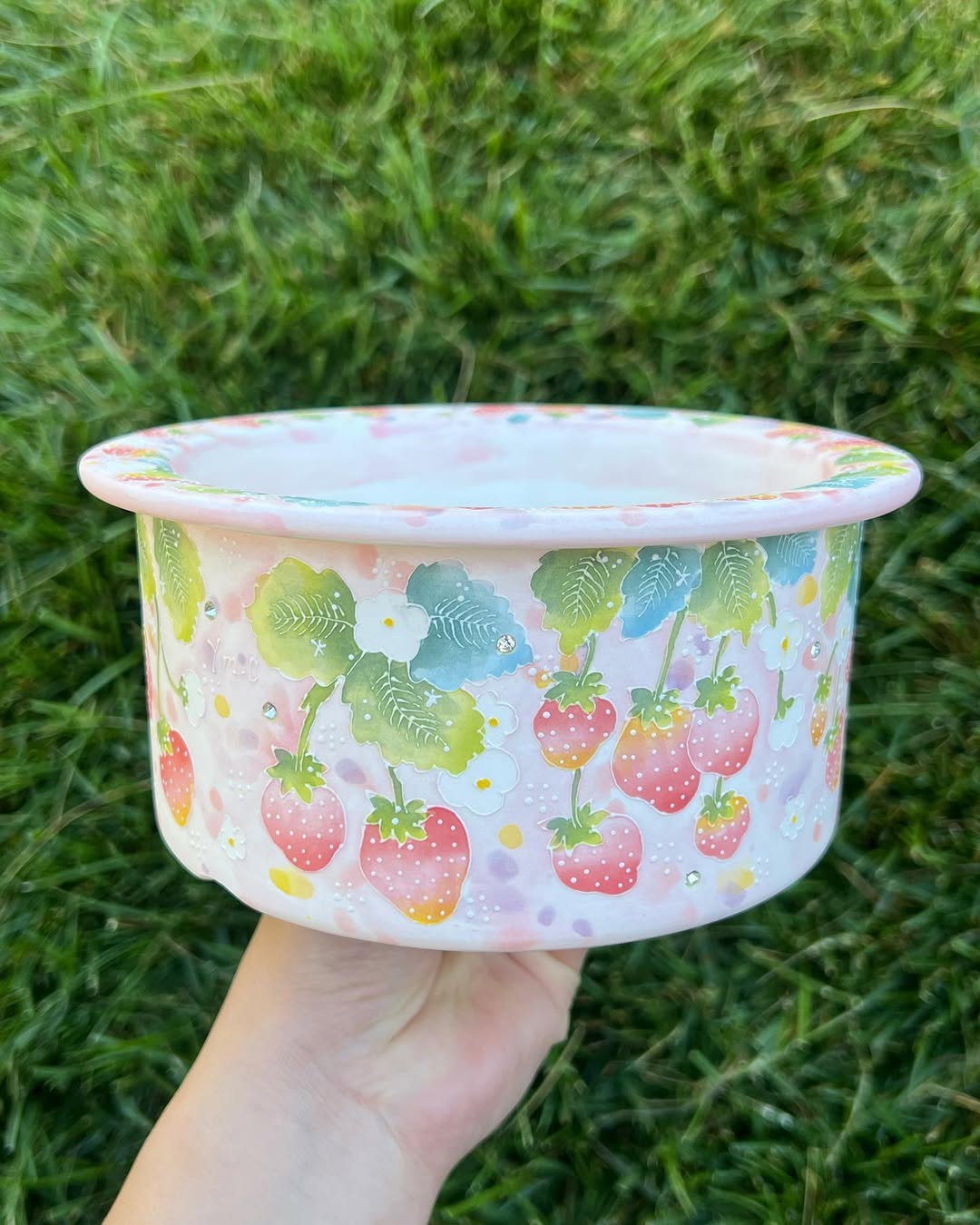 Sweet Strawberry Delight Seto Ware Planter