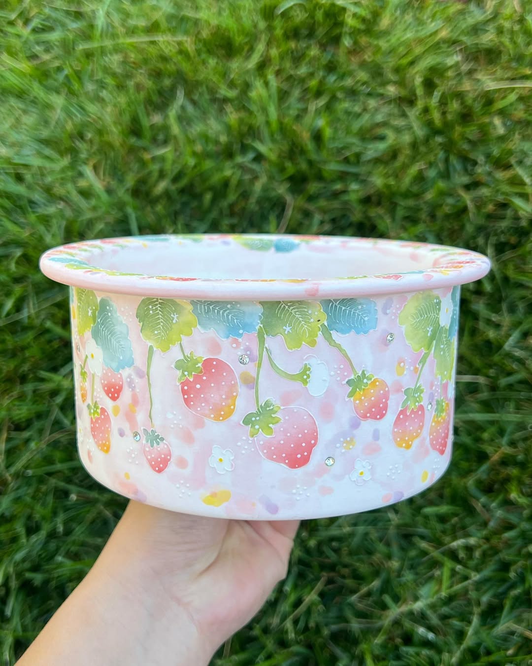 Sweet Strawberry Delight Seto Ware Planter