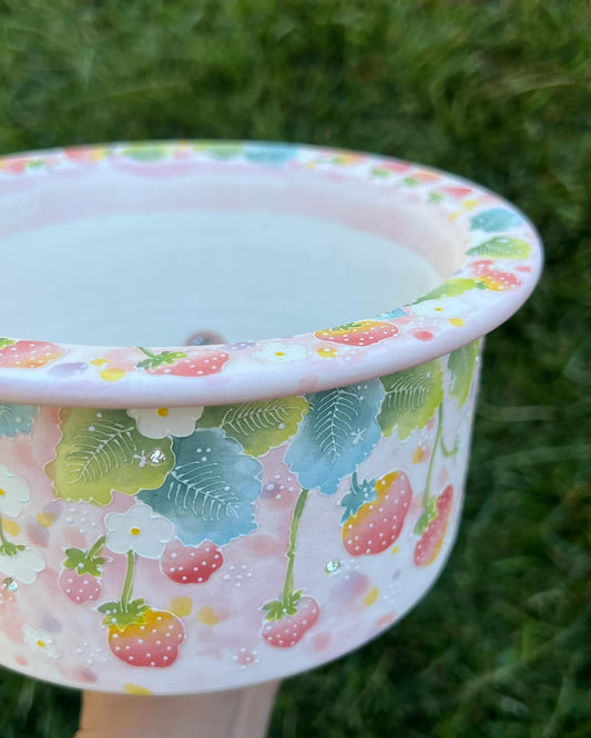 Sweet Strawberry Delight Seto Ware Planter