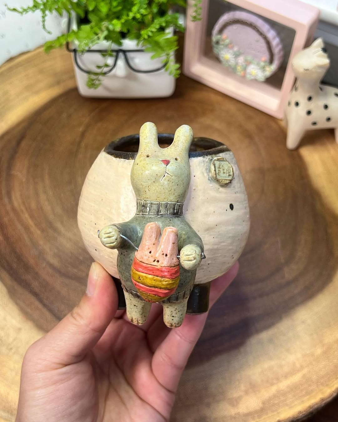 Cozy Bunny Hug Planter