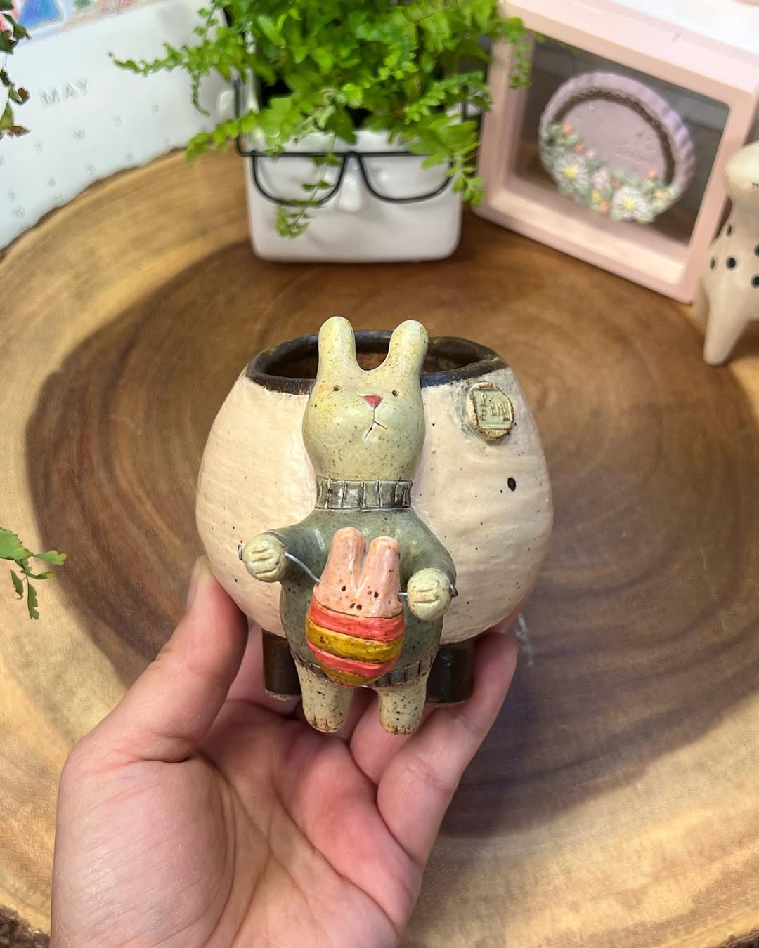 Cozy Bunny Hug Planter