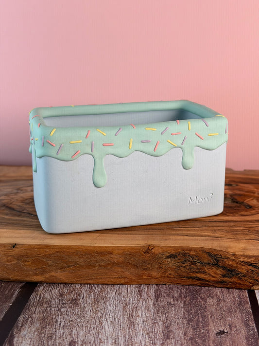 Handmade Ice Cream Cake and Sprinkles succulent planter Rectangular