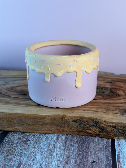 Handmade Ice Cream Bowl with Sprinkles Succulent Planter