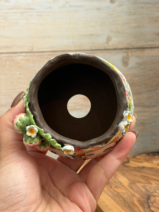 Hand Painted Bunny Eared Girl, Panda and 3D Strawberries