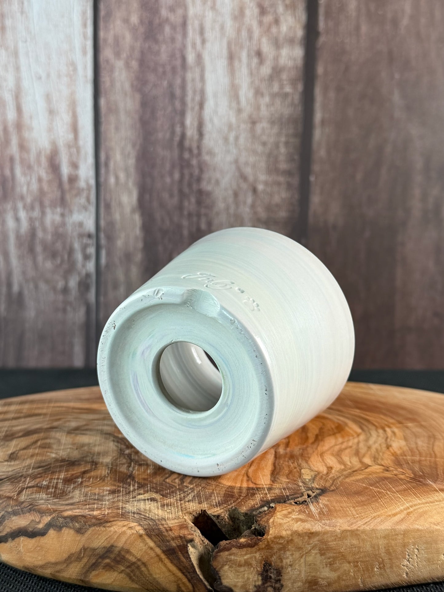 July Glass Art Gray Blue