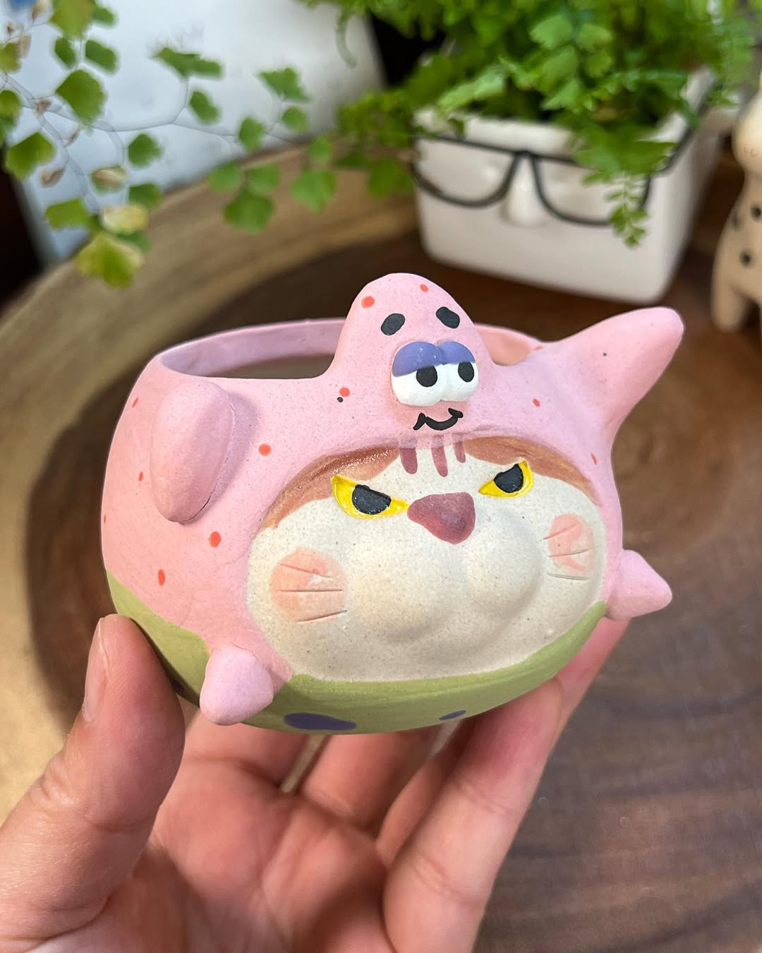 Patrick Star in Disguise- Cat Series Planter