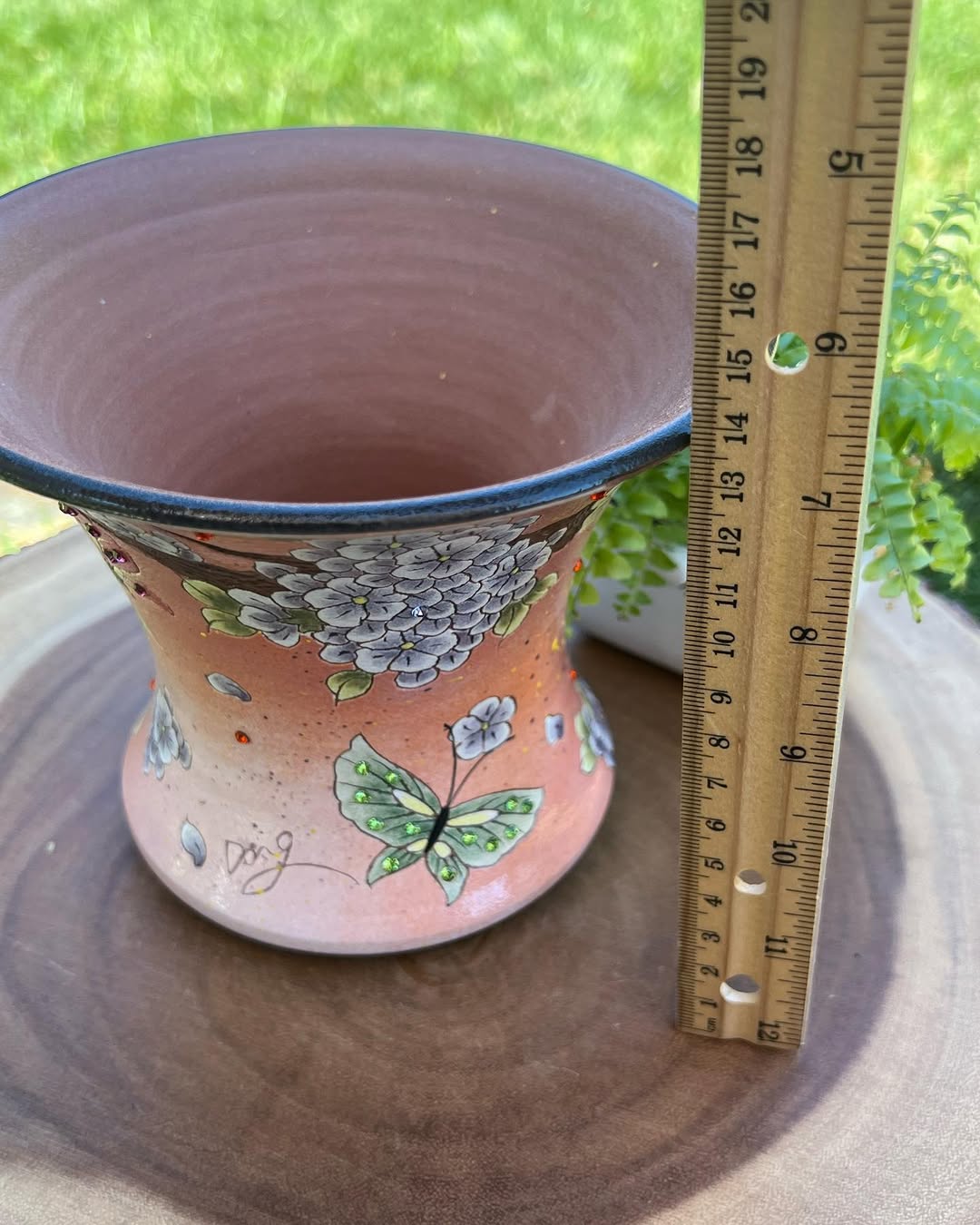 Hand-Painted Blooming Wisteria Bunny Planter