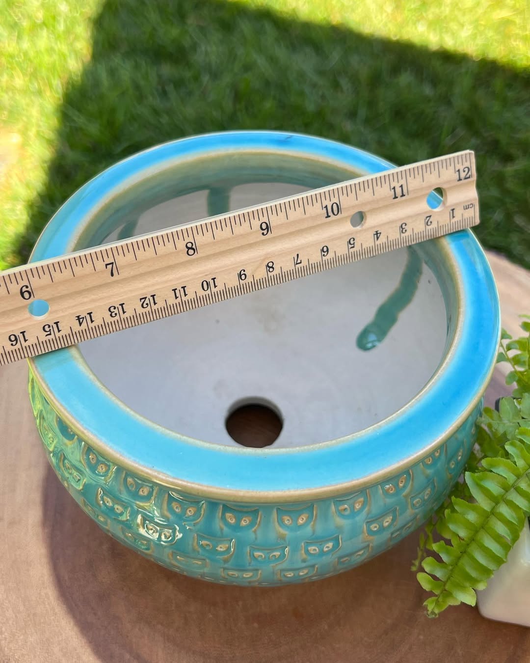 Sky Blue Cat Stamp Pattern Planter