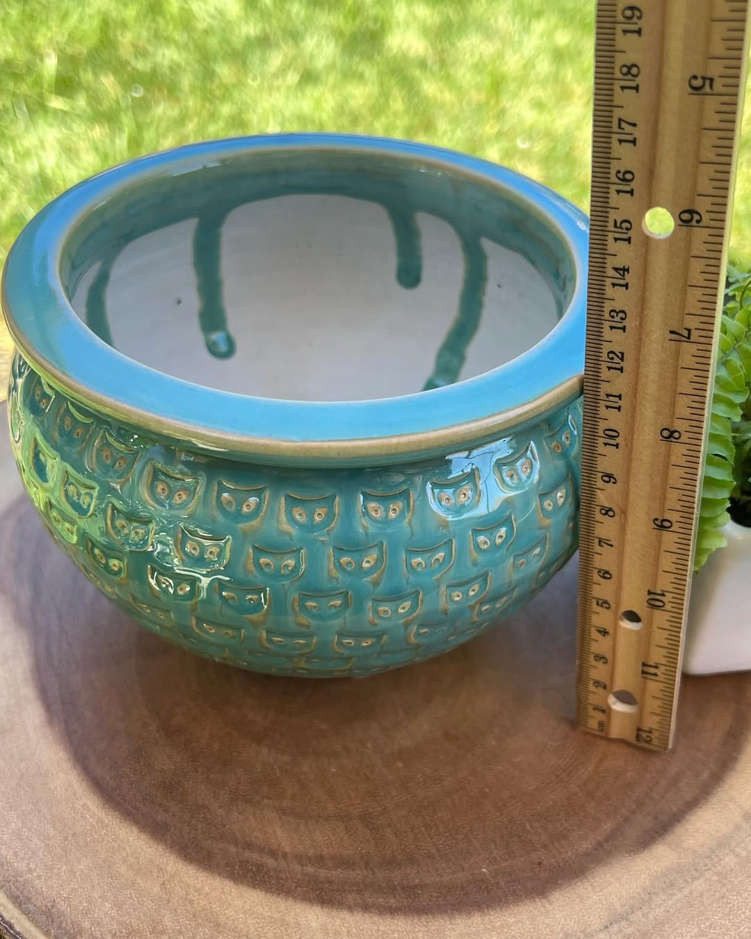 Sky Blue Cat Stamp Pattern Planter