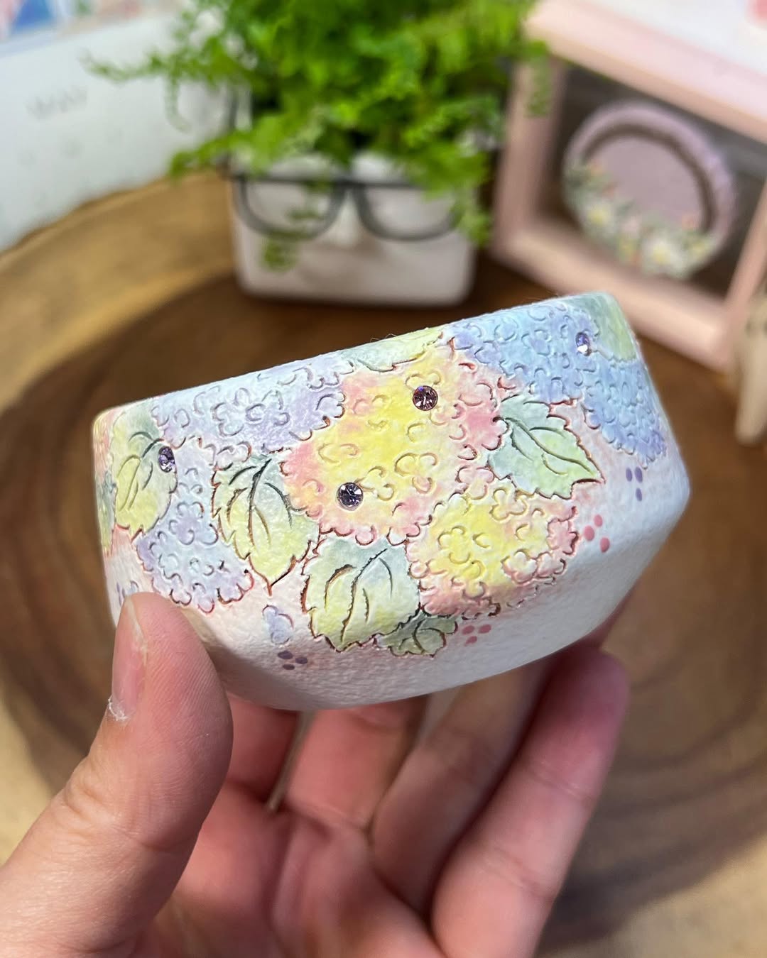 Dreamy Pastel Hydrangea Hand-Painted A Planter