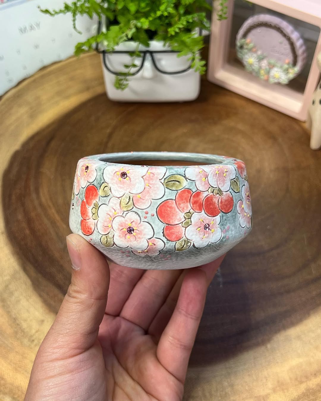 Springtime Serenade Hand-Painted D Planter