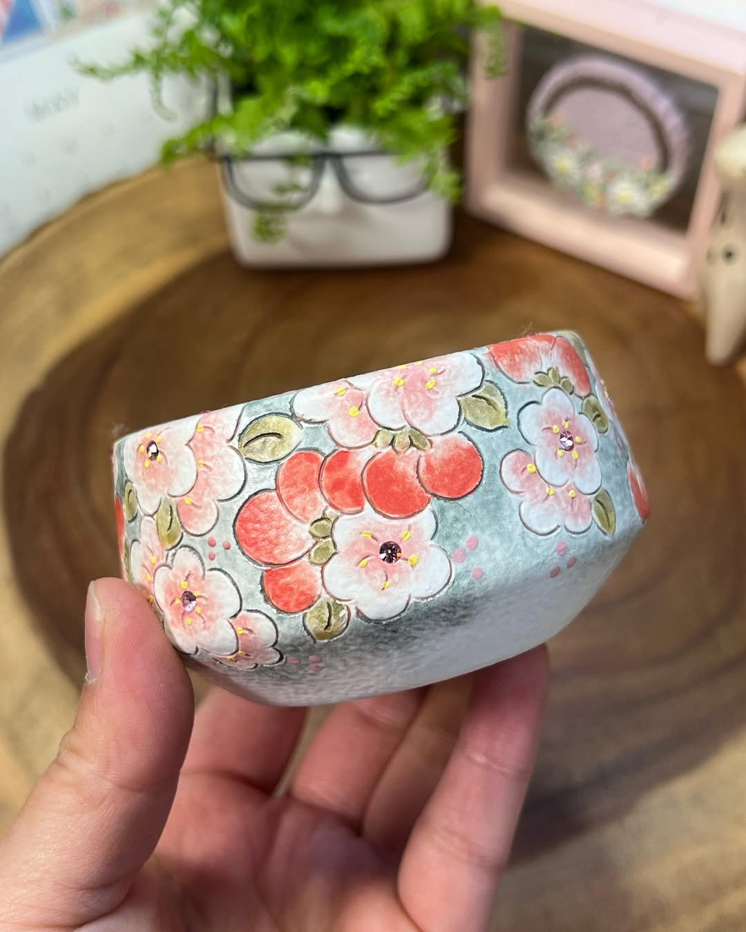 Springtime Serenade Hand-Painted D Planter