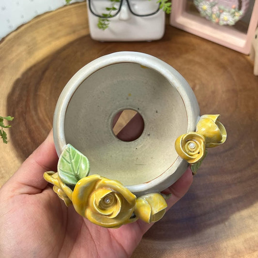 Golden Roses Sculpted Planter