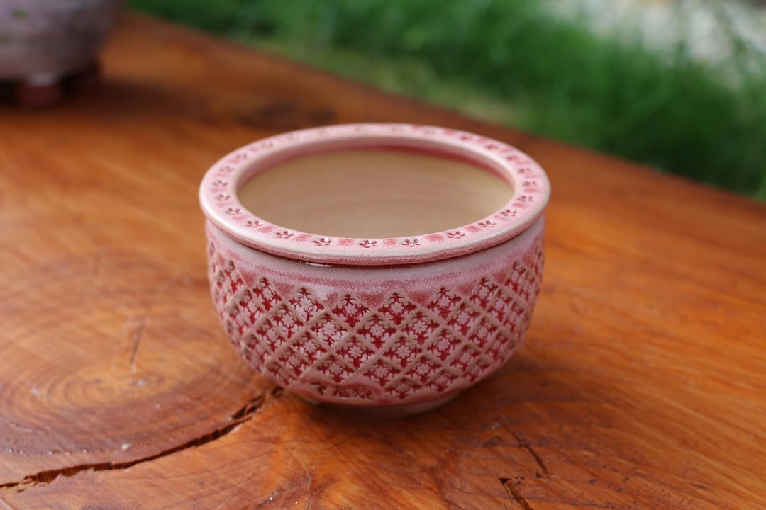 Red Rhombus Flora Pattern Planter