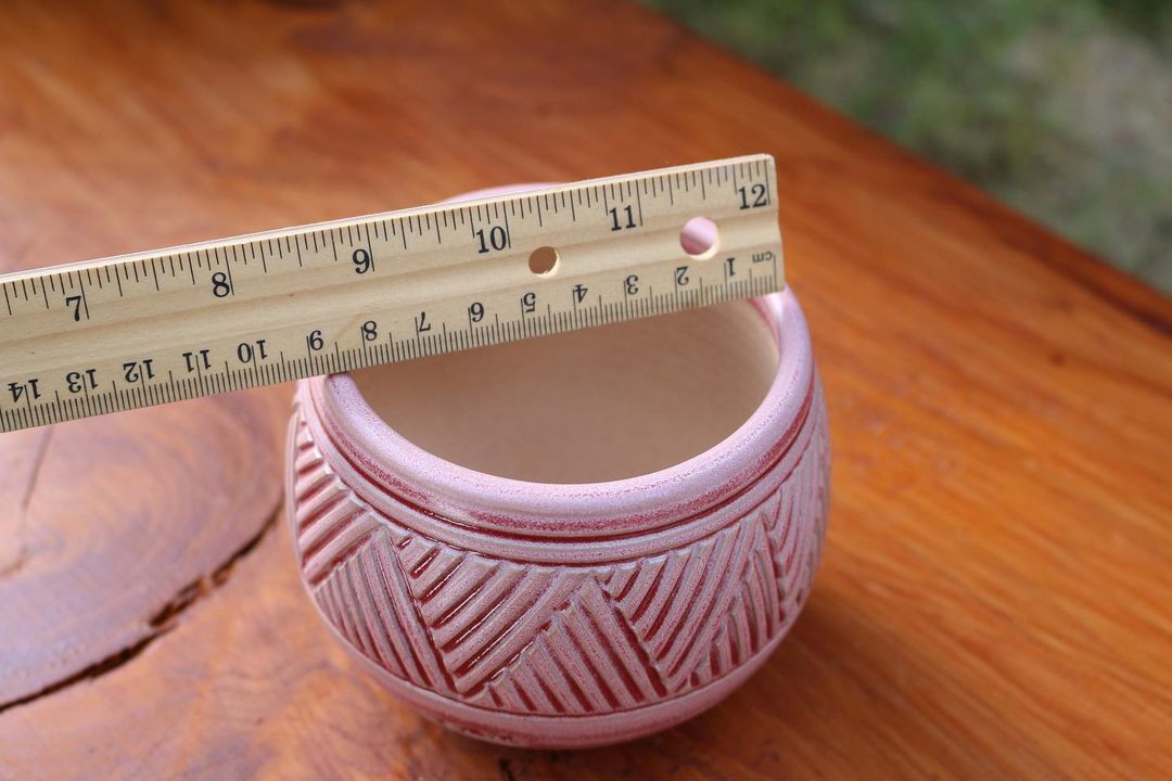 Red Geometric Trilateral Planter
