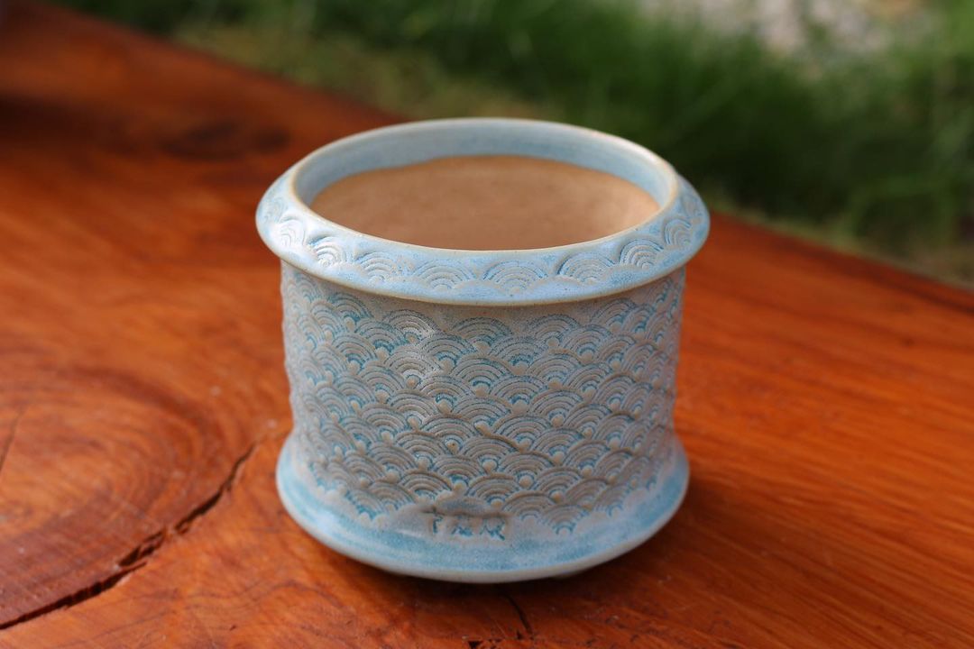 Blue Ripple Pattern Planter