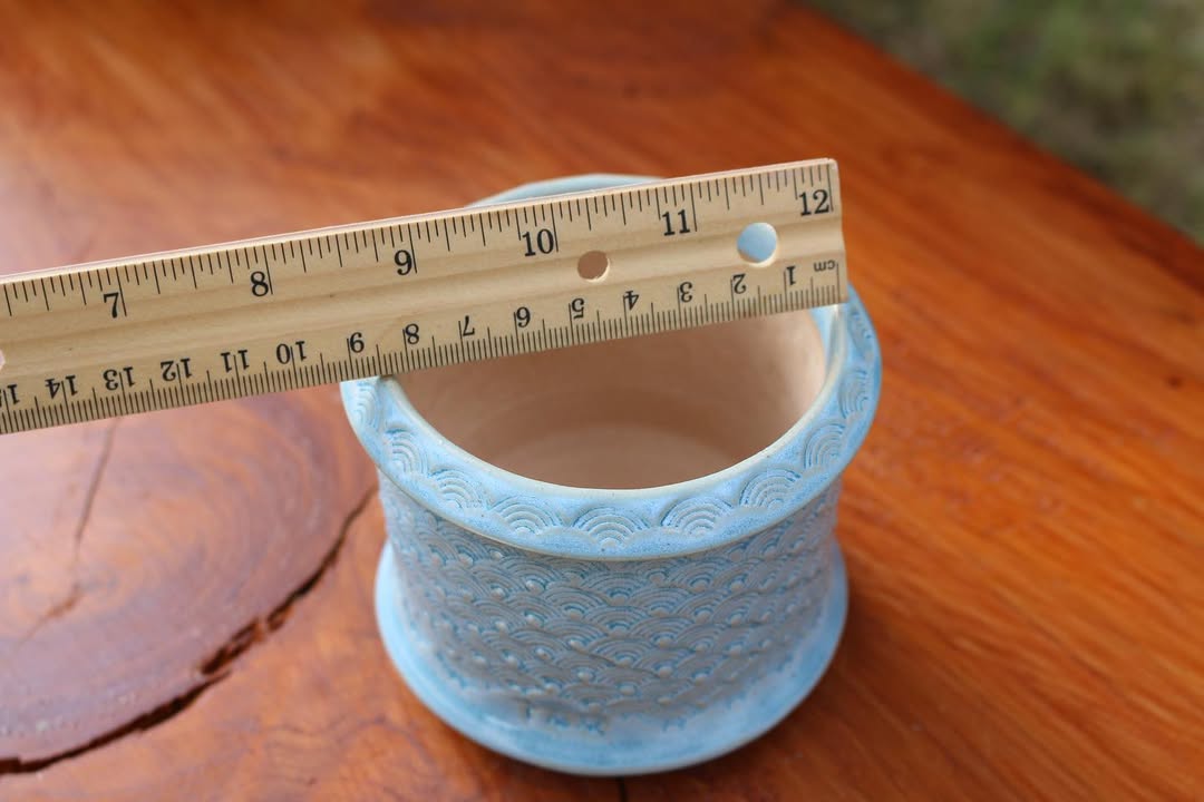 Blue Ripple Pattern Planter