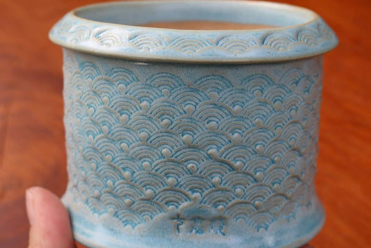 Blue Ripple Pattern Planter