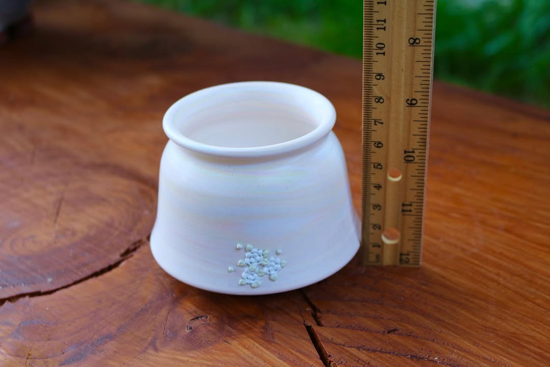 July Classic Pastel White Floral Planter