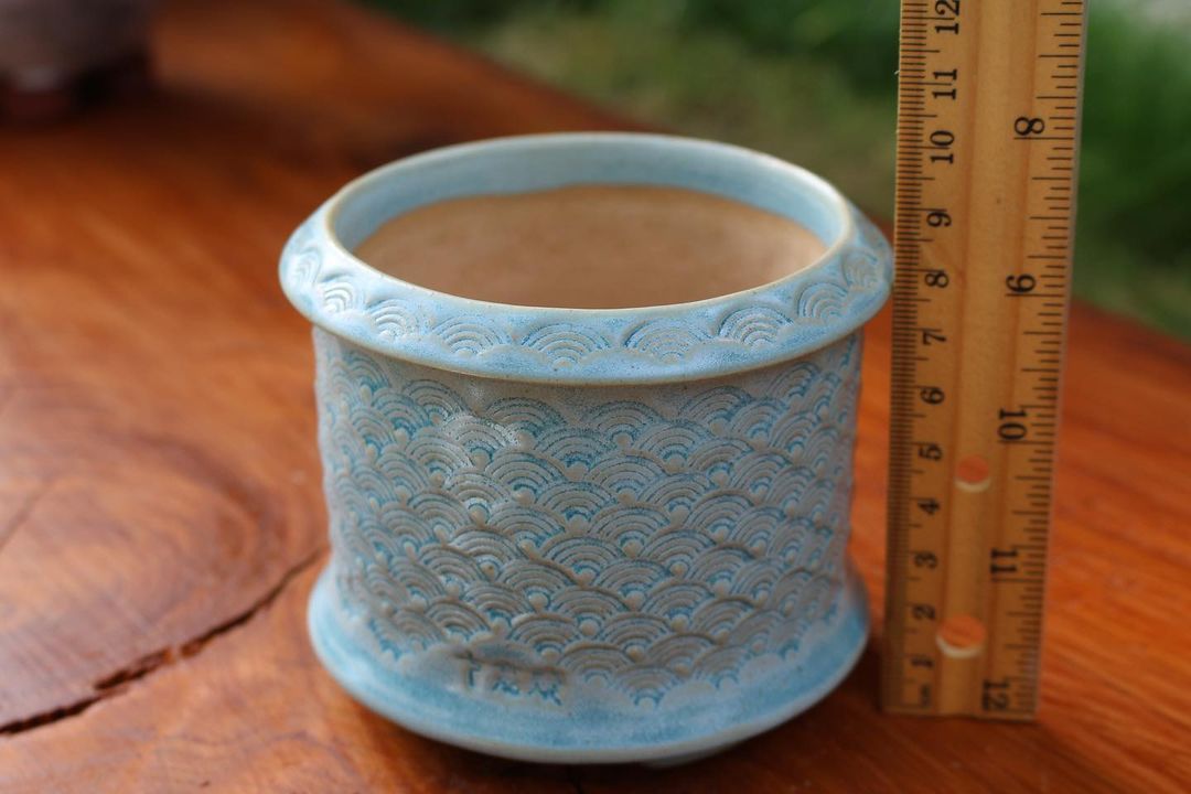 Blue Ripple Pattern Planter