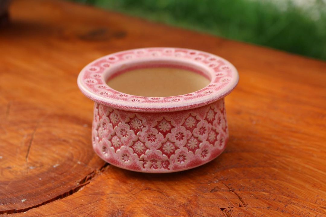 Red Lace Edge Pattern Planter