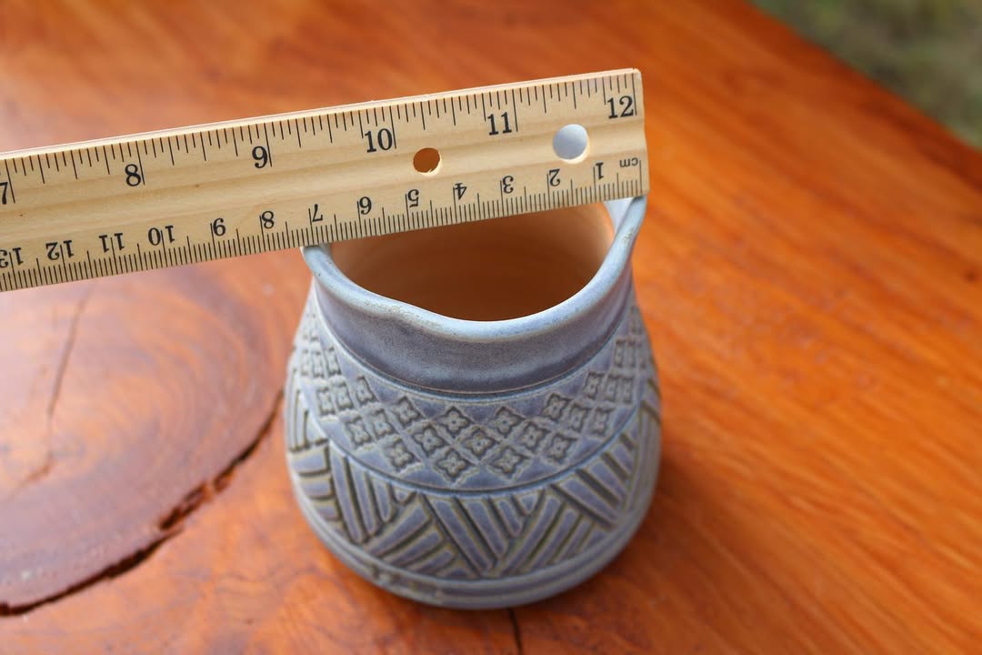 Gray Geometric Motif Planter