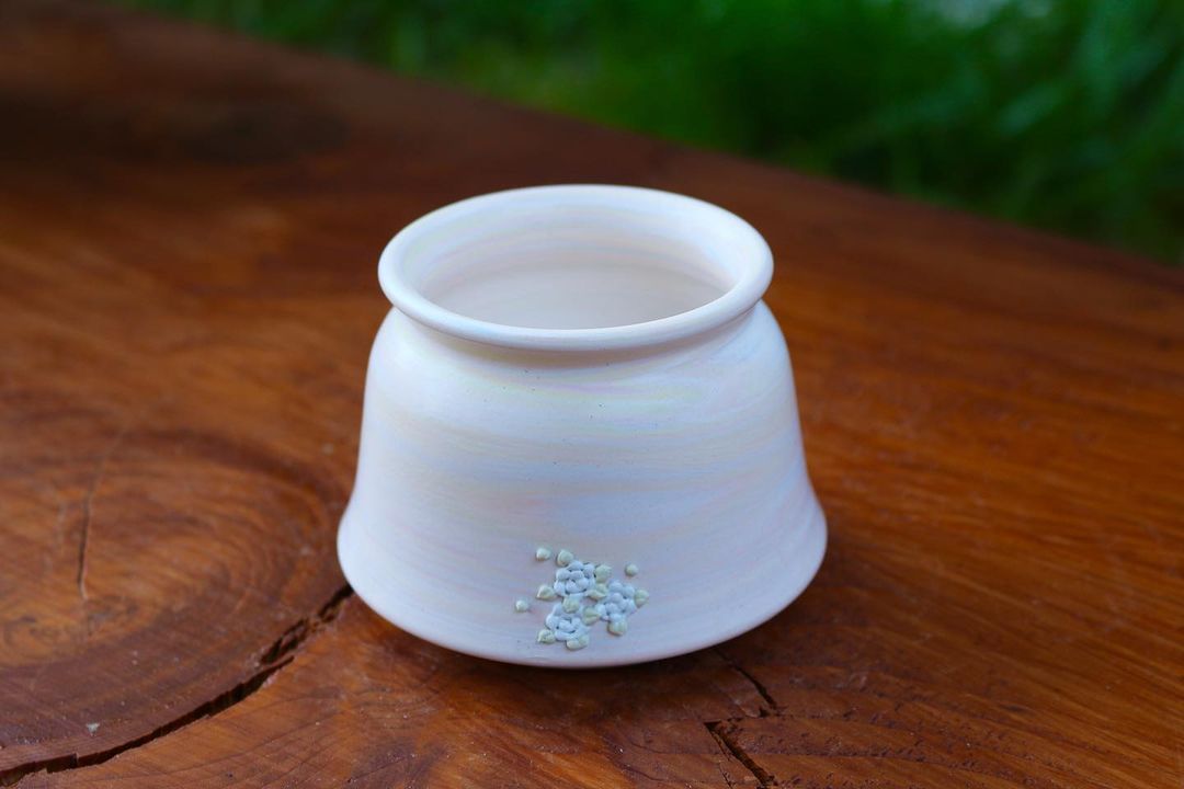 July Classic Pastel White Floral Planter