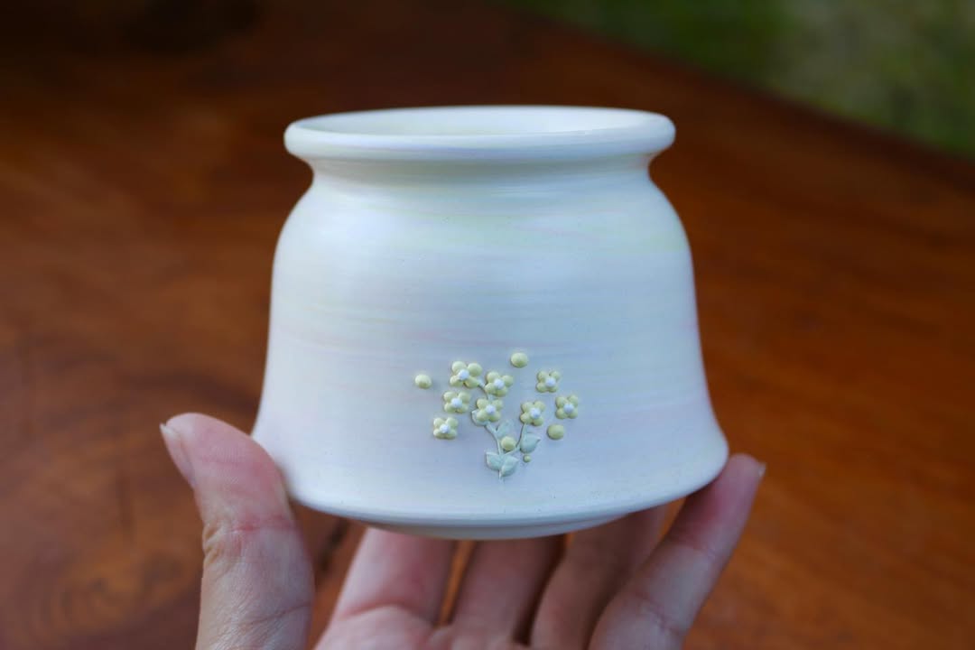 July Classic Yellow Lily Bloom Planter