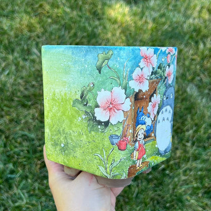 Hand-Painted Totoro’s Sakura Haven Planter