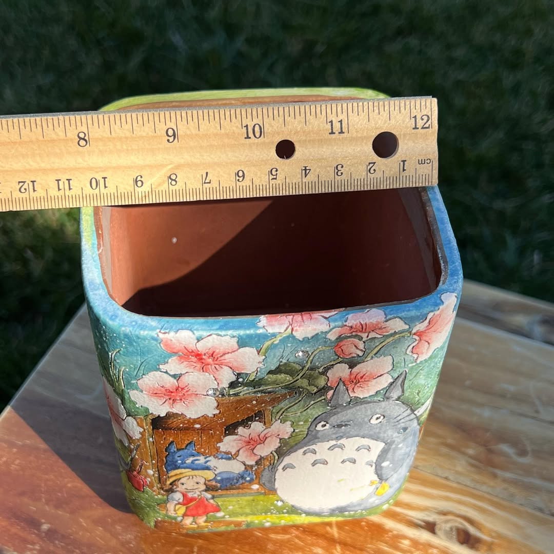 Hand-Painted Totoro’s Sakura Haven Planter