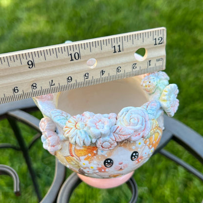 Guinea Pig Orange Fruit Punch With Flowers Planter