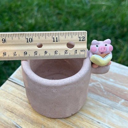 Piggy Reading a Book Planter