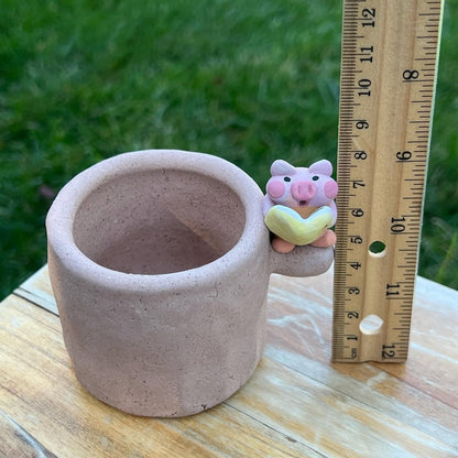 Piggy Reading a Book Planter