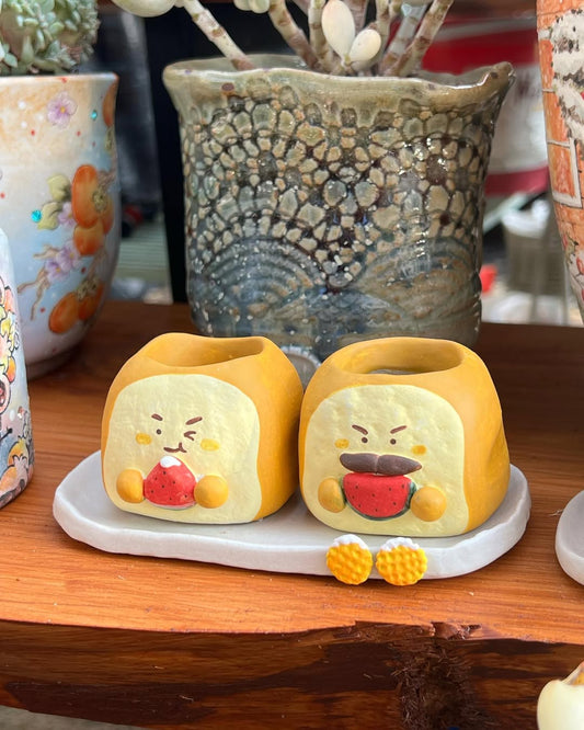 Mini Cute Toast Bread Planter