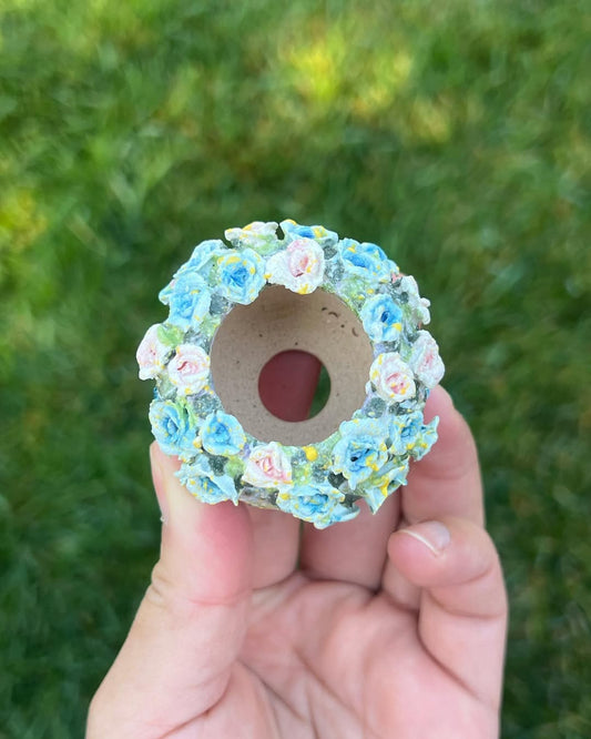 3D Blue Roses Mini Planter