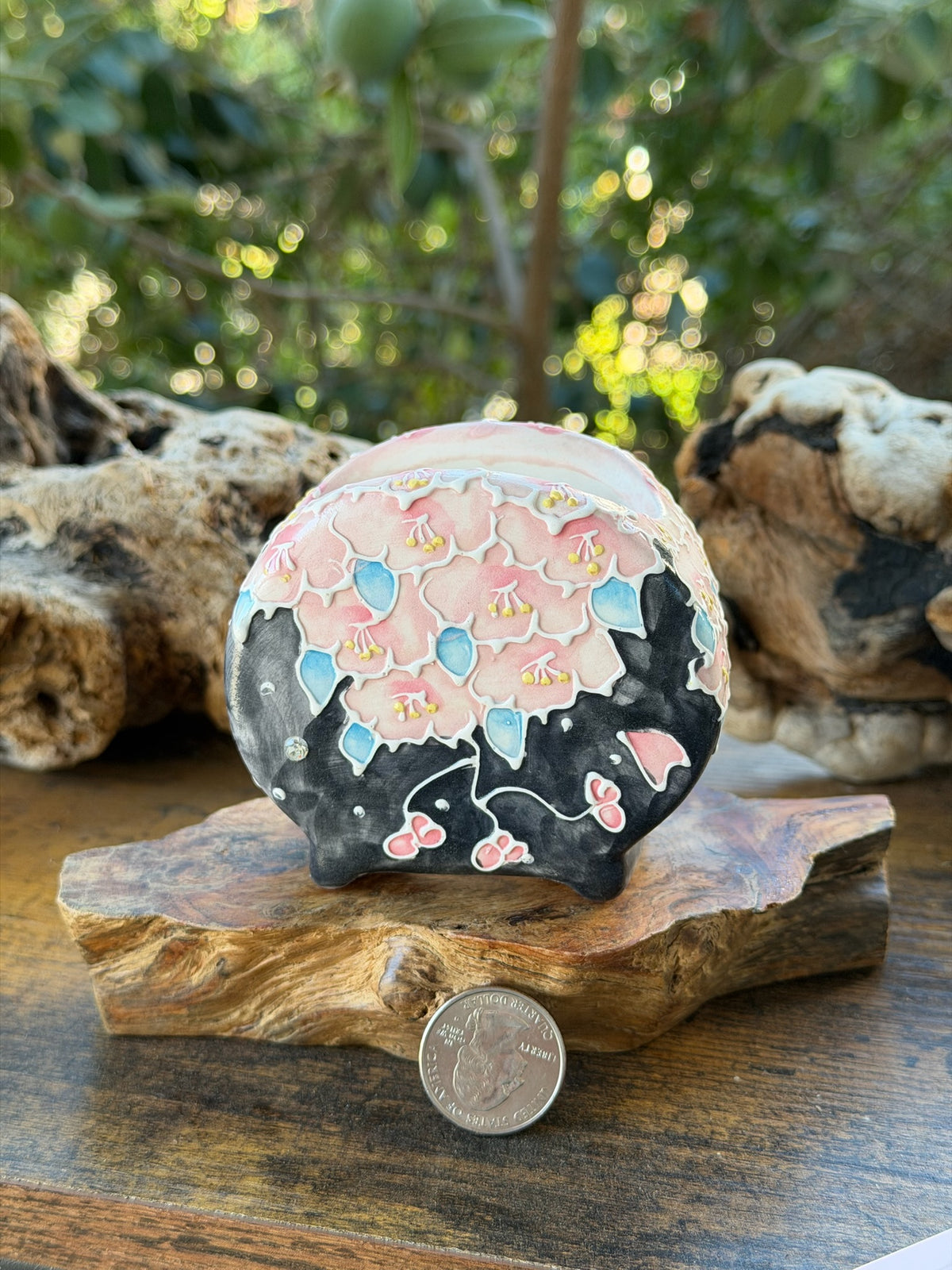 Seto ware Drum pot - S